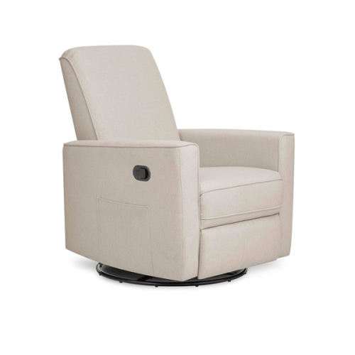 Evolur Raleigh Glider in Light Sand, Upholstered Plush Seating 360° Swivel Glider Rocking Chair, FSC Certified, Greenguard Gold & JPMA Certified Nursery Glider Recliner