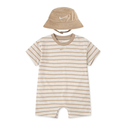 Stripe Romper & Bucket Hat Set