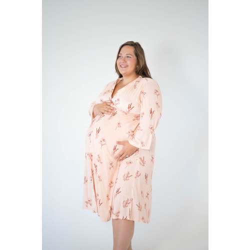 Lila Labor & Postpartum Gown In Dainty Floral