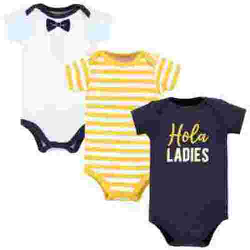 Hudson Baby Infant Boy Cotton Bodysuits, Hola Ladies 3-Pack, 3-6 Months