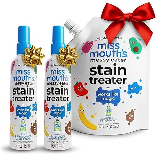 Miss Mouth's Messy Eater Stain Treater - 2 Pack Stain Remover Spray and 16oz Refill Pouch