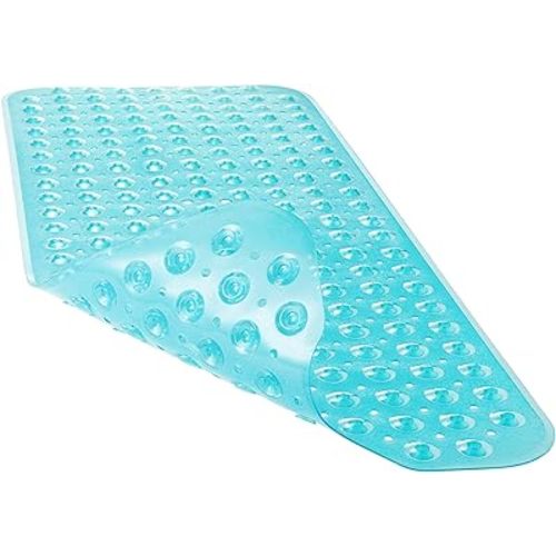 YINENN Bath and Shower Safety Mats 40x16 inch, Non Slip with Suction Cups for Bathroom Stall and Tub Floor, Extra Large and Machine Washable, Drain Holes Keep Bathtub Clean, Green