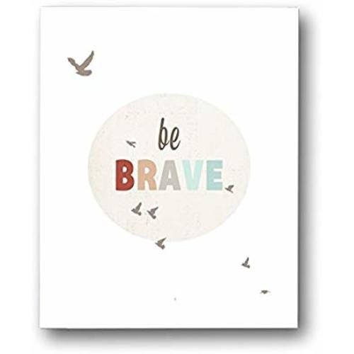 Kid's Wall Art "Be Brave" 11x14 Print for Boys, Girls or Baby's Room, Nature Themed Nursery Decor, Motivational Art