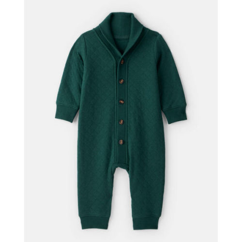 Baby Boy Quilted Long-Sleeve Jumpsuit - Green - Carter's | Carter's