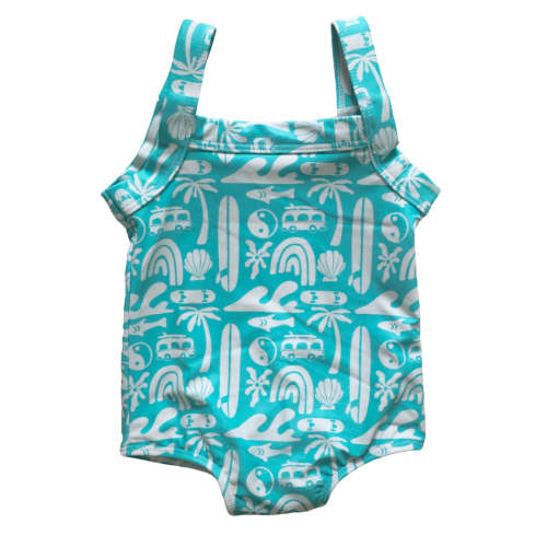 Blue Bus Little Surfer Girl Swim One-piece