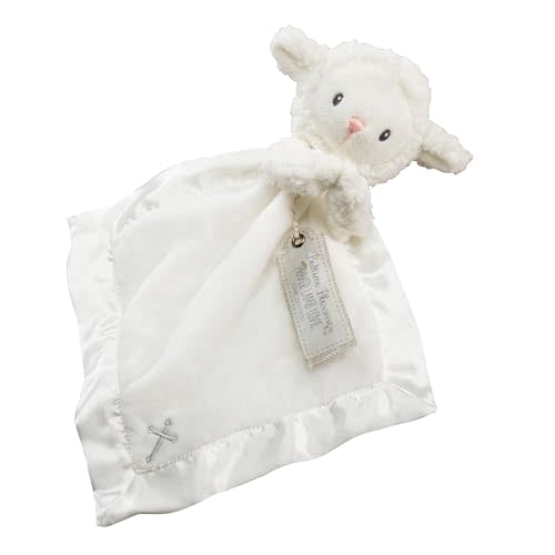 Baby Aspen Bedtime Blessings Lamb Lovie for Babies Security Blanket, Rattle, Newborn Baby Toy, White, 1 Count (Pack of 1)
