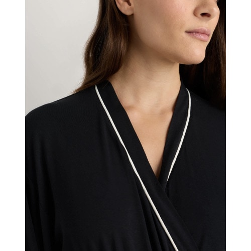 Bamboo Jersey Maternity Robe - Maternity & Post-partum in True Black