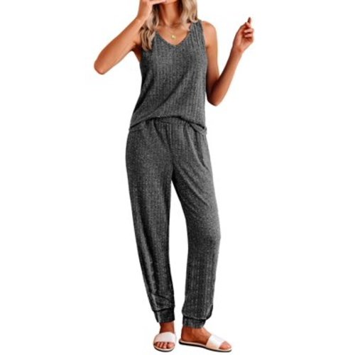 Fantaslook Womens Pajamas Sets V Neck Tank Tops and Long Pants Two Piece Lounge Sets Summer Oufits Loungewear