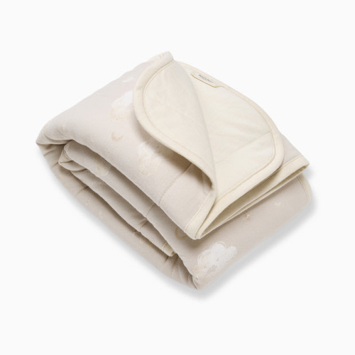 Organic Cotton Reversible Baby Blanket - Limestone