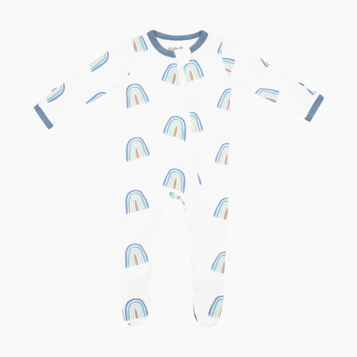 Kyte Baby Printed Zipper Footie - Slate Rainbow, 3-6 M