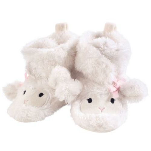 Hudson Baby Infant And Toddler Girl Cozy Fleece And Faux Shearling Booties, Girl Lamb, 0-6 Months
