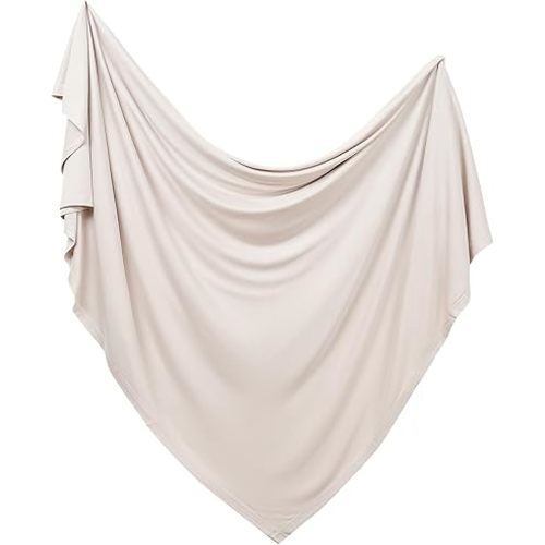 Supersoft Swaddle Blanket, Premium Bamboo Viscose Baby swaddling Blankets for Newborns, Lightweight & Breathable Swaddle Blankets for Boys and Girls, 47” x 47”, Neutral Baby Essentials