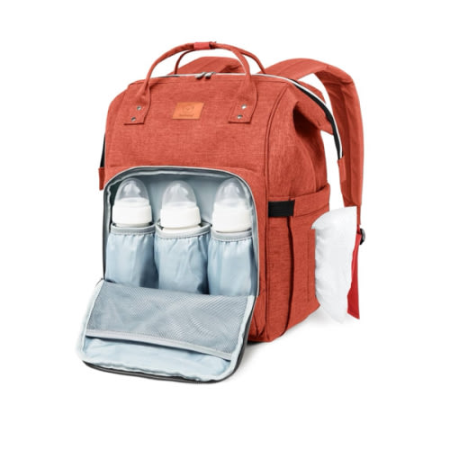 KeaBabies Baby Diaper Bag Backpack - Large Baby Bag for Boys, Girls, Waterproof Multi Function Travel Diaper Backpack with Changing Pad, Durable Travel Essentials for Moms and Dads (Rustic Red)