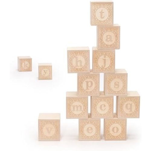 Uncle Goose Lowercase Alphablank Blocks - Made in The USA