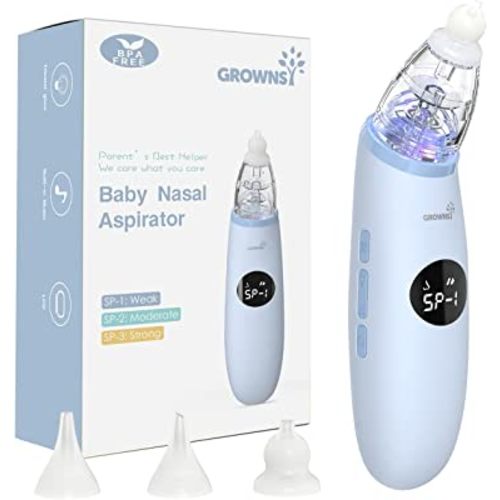 Baby Nasal Aspirator | Baby Nose Sucker | Baby Nose Cleaner, Automatic Booger Sucker for Baby, Rechargeable, with Pause & Music & Light Function(Blue)
