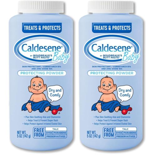 Caldesene Baby Cornstarch Powder with Zinc Oxide, 5 oz (Pack of 2)