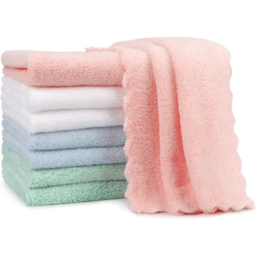 Orighty Burp Cloths, Super Soft & Highly Absorbent Coral Fleece, 20 x 10 Inch Gentle & Large Burp Rugs for Baby Sensitive Skin - Burping Cloths for Newborn Essential, 8 Pack