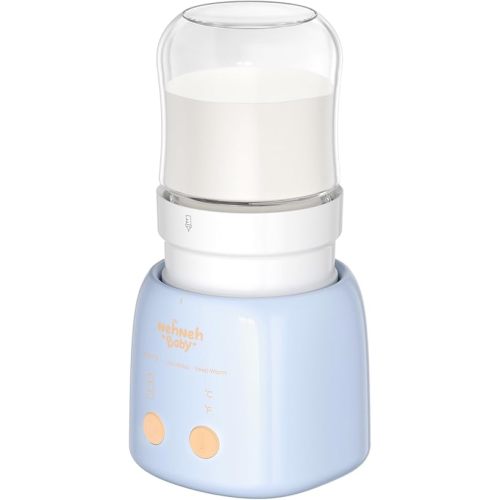 Portable Bottle Warmer for Travel, Fast-Heating Breast Milk Warmer with 9 Adapters, 5 Temperature Modes, Leak-Proof Design, and Precise Temperature Control for Breastmilk, Formula-Blue