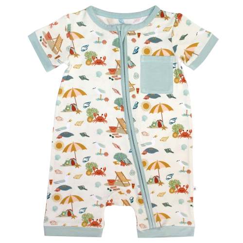 Beach Day Bamboo Baby Shortie Romper