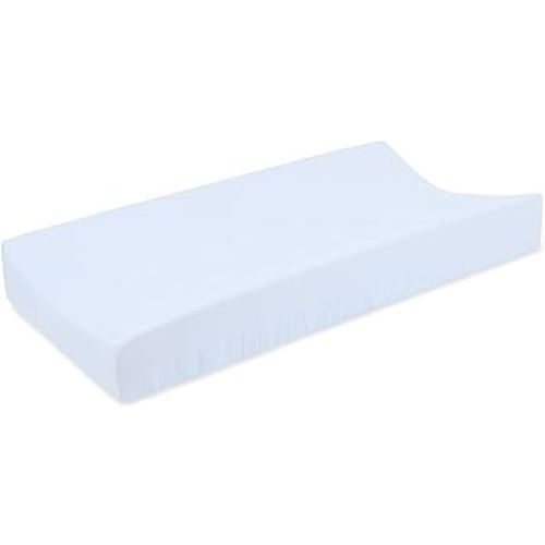 aden + anais Essentials Changing Pad Cover, 100% Cotton Muslin, Super Soft, Breathable, Tailored Snug Fit, Single, Solid Blue