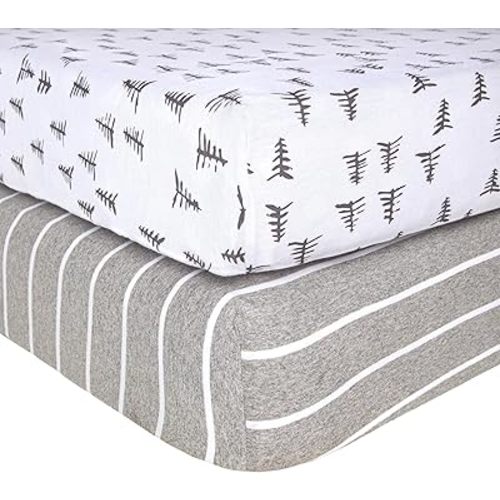 Burt's Bees Baby Essential Organic Cotton Fitted Crib Sheet, Breathable for Boy Girl Standard Crib & Toddler Mattresses