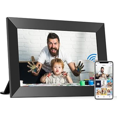 BIGASUO 10.1 Inch WiFi Digital Picture Frame, IPS HD Touch Screen Cloud Smart Photo Frames with Built-in 32GB Memory, Wall Mountable, Auto-Rotate, Share Photos Instantly from Anywhere