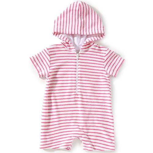Kissy Kissy Baby Girls Cabana Terry Stripe Short Sleeve Romper Swim Cover-Up