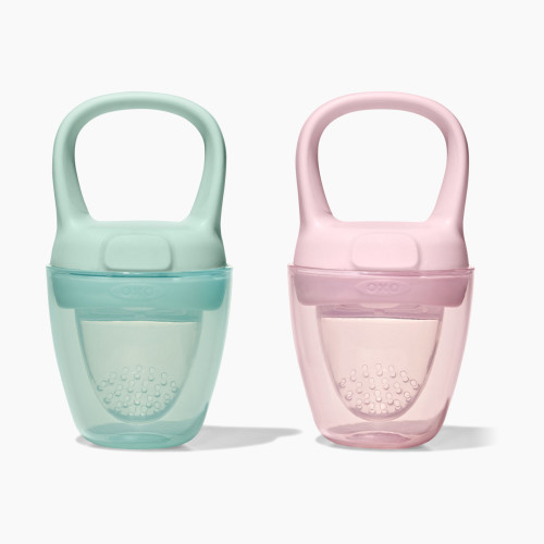 OXO Tot Silicone Self Feeder - Opal/Blossom, 2