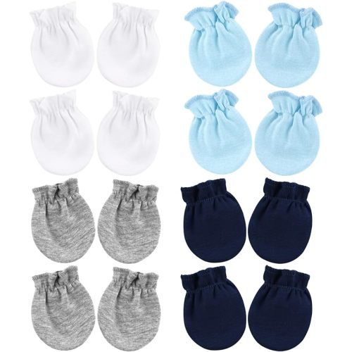 BQUBO Newborn Infant Toddler Mittens No Scratch Cotton Elastic Wrist Gloves Hypoallergenic for 0-6 Months Baby Boys Girls