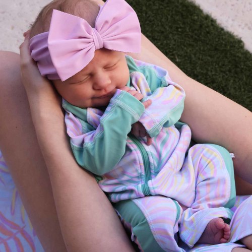 Long Sleeve Rash Guard Swim Romper Full Length | Island Palms