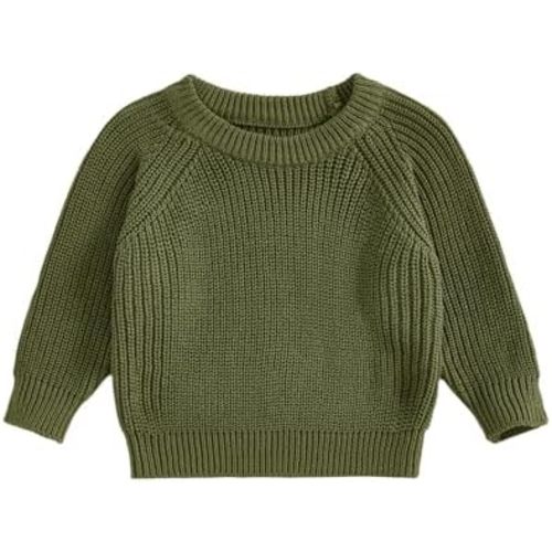 Baby Girl Boy Knit Sweater Chunky Knitted Crew Neck Pullover Sweatshirt Knitwear Toddler Fall Winter Clothes