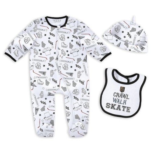 Newborn & Infant Vegas Golden Knights WEAR by Erin Andrews Sleep and Play Sleeper Set with Bib