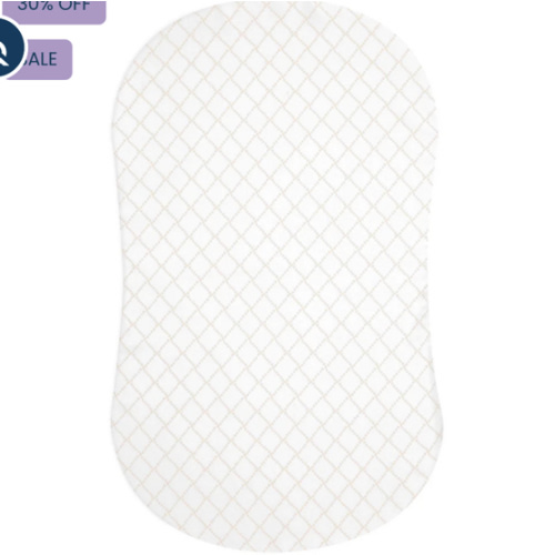HALO - BassiNest Fitted Sheet 100% Cotton | Nautical Net - cream/gray