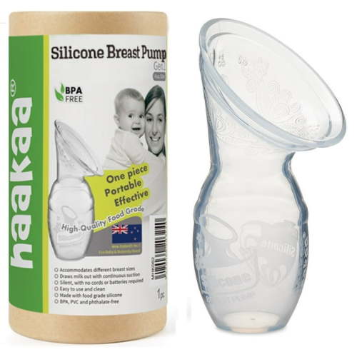 Haakaa Silicone Manual Breast Pump - Hands-Free, Quick Clean, Baby Essentials, 100% Food Grade