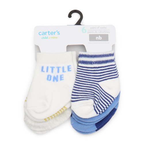 Carter's Child of Mine Newborn Boys Shark Socks, 6-Pack, Sizes 0-6M