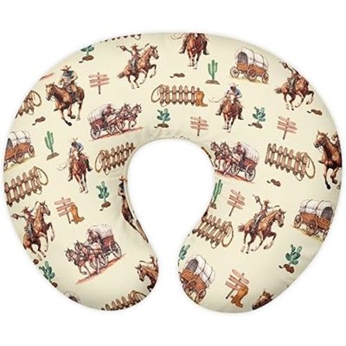 Nursing Pillow Cover Western Cowboy Nursing Pillows for Breastfeeding, Multifunctional Breast Feeding Pillows for Mom, Removable Cover