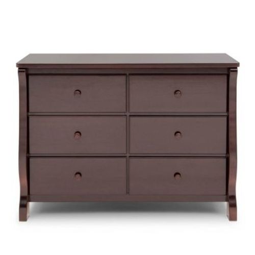 Delta Children Universal 6 Drawer Dresser With Interlocking Drawers - Dark Chocolate