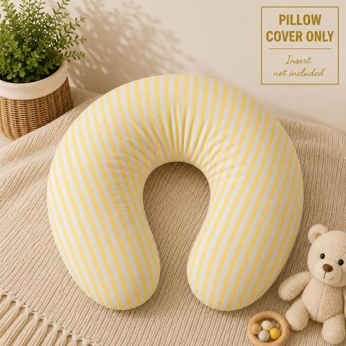 Yellow Stripe Nursing Pillow Cover | Neutral Baby Nursery