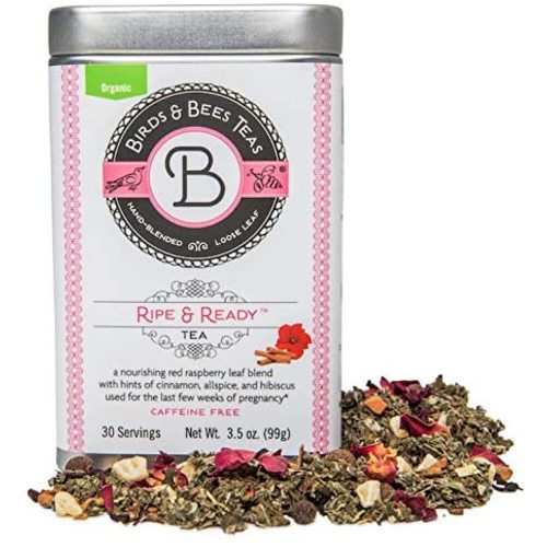 Birds & Bees Teas - Red Raspberry Leaf Tea, Ripe & Ready Organic Third Trimester Tea to Prepare Your Body for Labor and Birth - 30 Servings, 3.5 oz