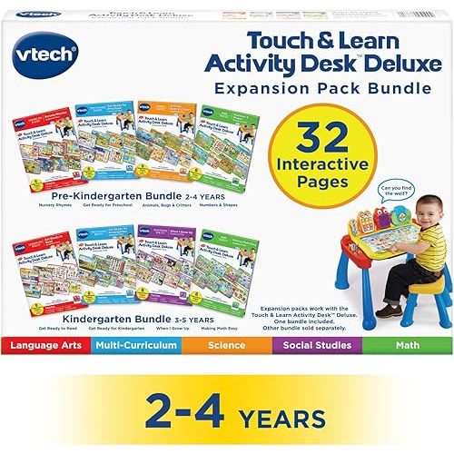 VTech Activity Desk 4-in-1 Pre-Kindergarten Expansion Pack Bundle for Age 2-4