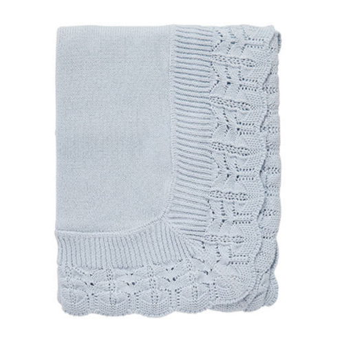 Heirloom Baby Blanket in Pale Blue | Caitlin Wilson