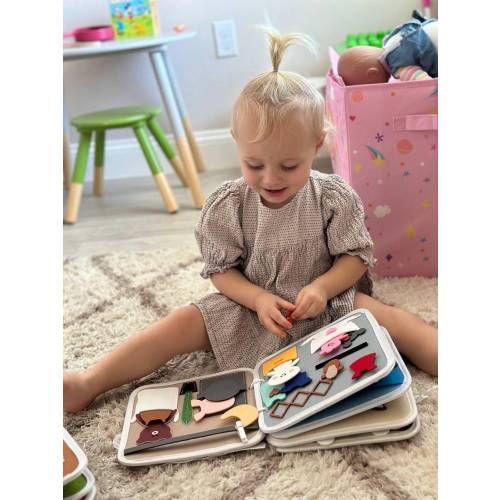 Beautiful Felt Busy Board for Toddlers | Montessori Quiet Book | Sensory Activity Book for Kids | Best Gift for 1-Year-Old