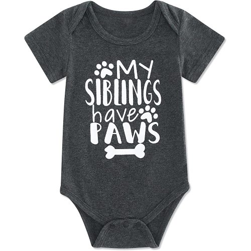 Funnycokid Baby Boys Girls Bodysuit Funny Newborn Romper Short Sleeve Infant Neutral Outfits Jumpsuit 0-12 Months