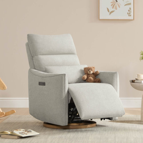 Latitude Run® Dual-Motor Glider Swivel Power Recliner With Power Headrest And Removable Lumbar Pillow & Reviews | Wayfair