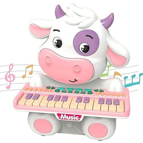 Kids Keyboard Piano Toys Animal Keyboard Piano with 6 Instrument Settings Musical Instrument for Kids Including Functions Such as Nursery Rhymes ,Stories, Dance Music, Lighting Best Gifts