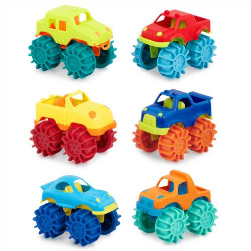Battat Mini Monster Wheelies 6 Small Trucks Indoor & Outdoor, Toddler and Preschool Toys