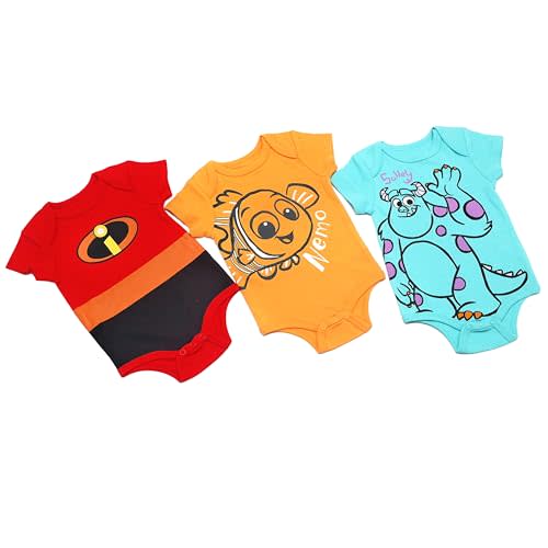 Magic Threadz Disney Clothes Baby Boys 3-Pack Bodysuits – Mickey, Toy Story, Pooh, Avengers, Pixar Newborn Outfit Set (0M-9M)