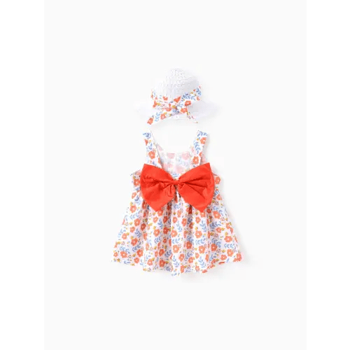 2pcs Baby Girl Little Daisy Bowknot Dress Set