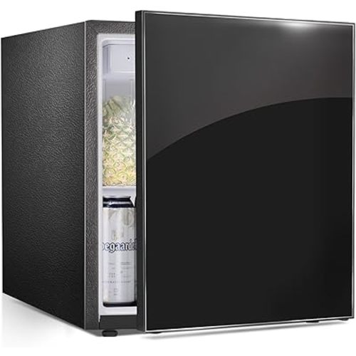 1.6 Cu.ft Mini Fridge with Freezer, Compact Refrigerator with Reversible Single Door, Adjustable Thermostat, Low Noise, Energy Efficient for Office, Dorm, Bedroom, Apartment (Black)