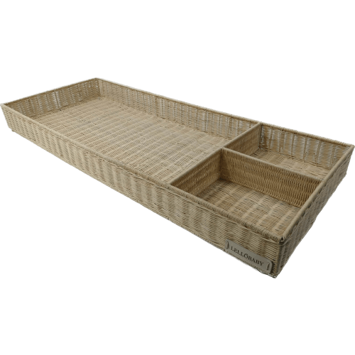 LELLOBABY™ X Hampton BABY- Rattan Wicker Changing Tray Premier Plus+